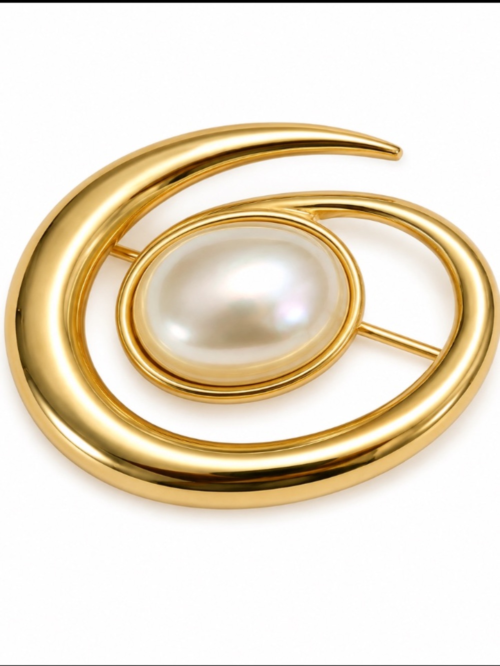 MONET “Signed” Gold Pearl Brooch Pin “VTG”